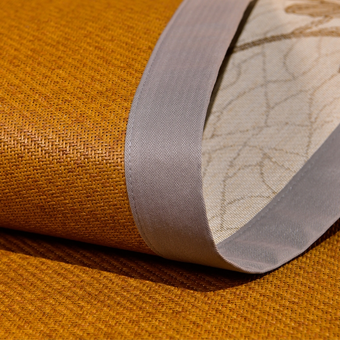 91家纺网 家纺一手货源 找家纺 小牛席业 2026新款丛林小鹿绣花清凉-双面席系列 丛林小鹿-绣花清凉席（红棕）