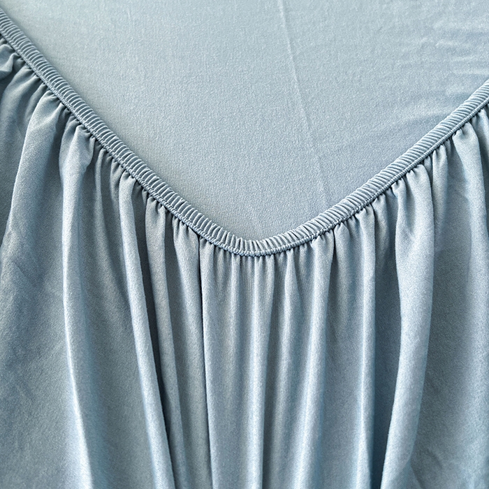 91家纺网 家纺一手货源 找家纺 梦卓家纺 2026新款ins纯色系列亲肤水洗棉床笠 雾蓝