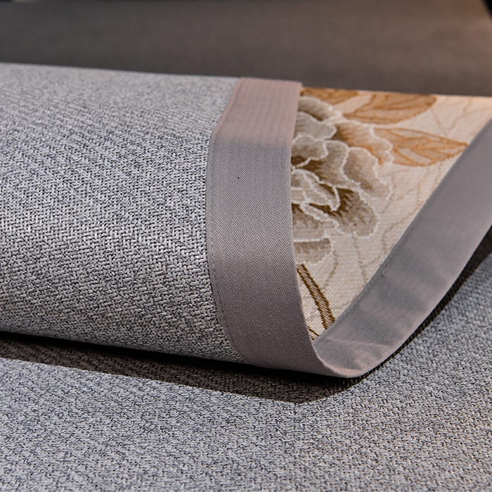 91家纺网 家纺一手货源 找家纺 小牛席业 2026新款丛林小鹿绣花清凉-双面席系列 丛林小鹿-绣花清凉席（灰色）