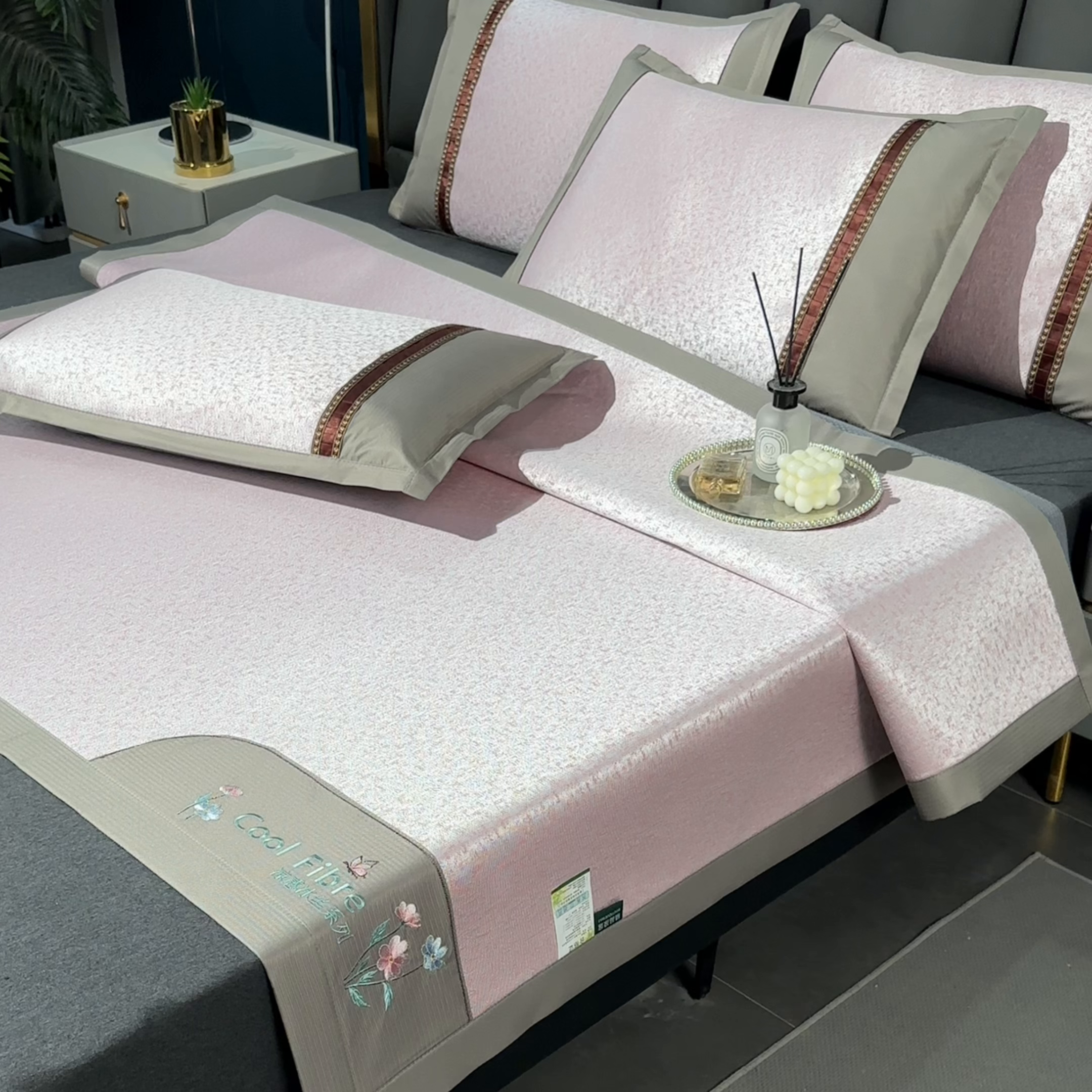 91家纺网 家纺一手货源 找家纺 （总）小牛席业 2026新款超精密冰丝席凉席席子-肌理纹系列