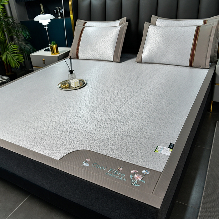 91家纺网 家纺一手货源 找家纺 小牛席业 2026新款超精密冰丝席凉席席子-肌理纹系列 超精密冰丝席-肌理纹（灰色）