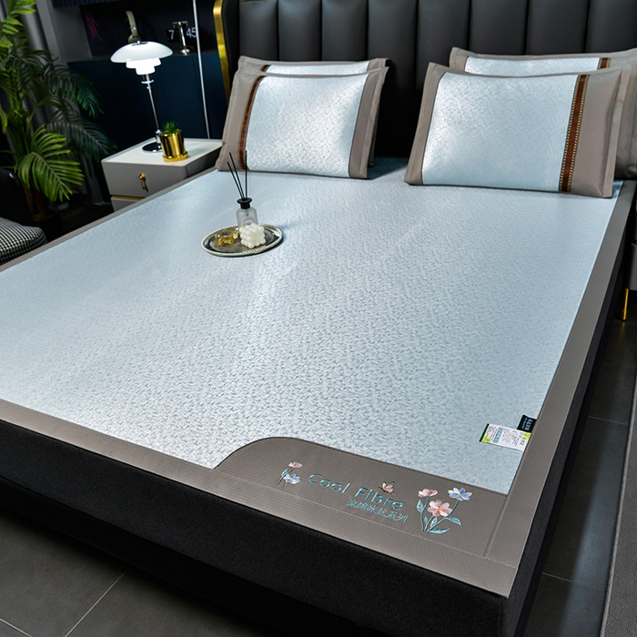 91家纺网 家纺一手货源 找家纺 小牛席业 2026新款超精密冰丝席凉席席子-肌理纹系列 超精密冰丝席-肌理纹（蓝色）