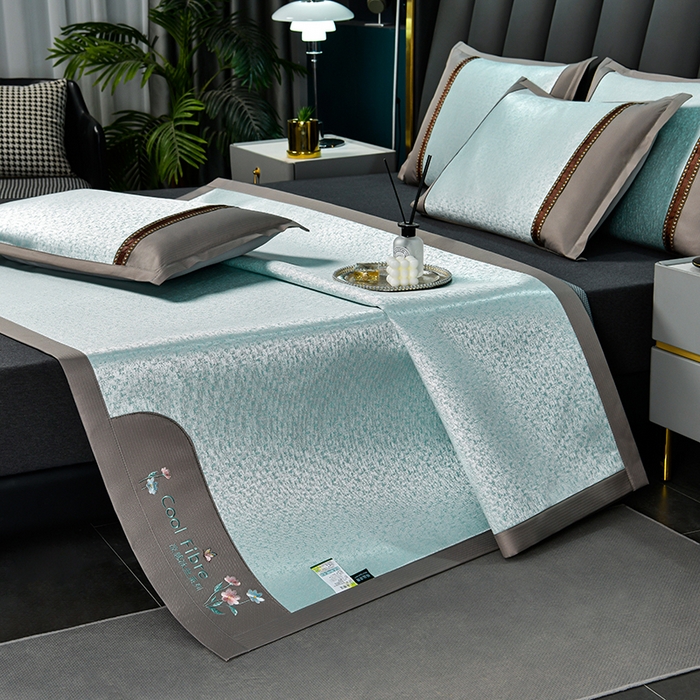 91家纺网 家纺一手货源 找家纺 小牛席业 2026新款超精密冰丝席凉席席子-肌理纹系列 超精密冰丝席-肌理纹（绿色）