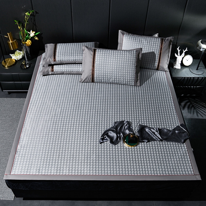 （总）小牛席业 2026新款粗冰丝千鸟格冰藤席席子系列