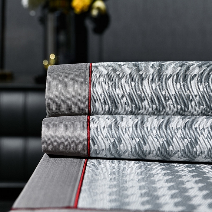 91家纺网 家纺一手货源 找家纺 小牛席业 2026新款粗冰丝千鸟格冰藤席席子系列 千鸟格-灰色