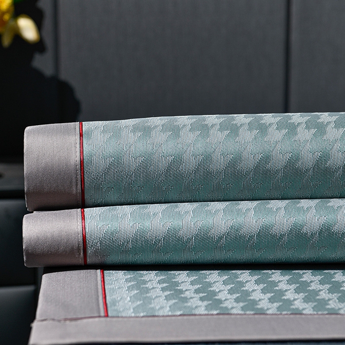 91家纺网 家纺一手货源 找家纺 小牛席业 2026新款粗冰丝千鸟格冰藤席席子系列 千鸟格-蓝色