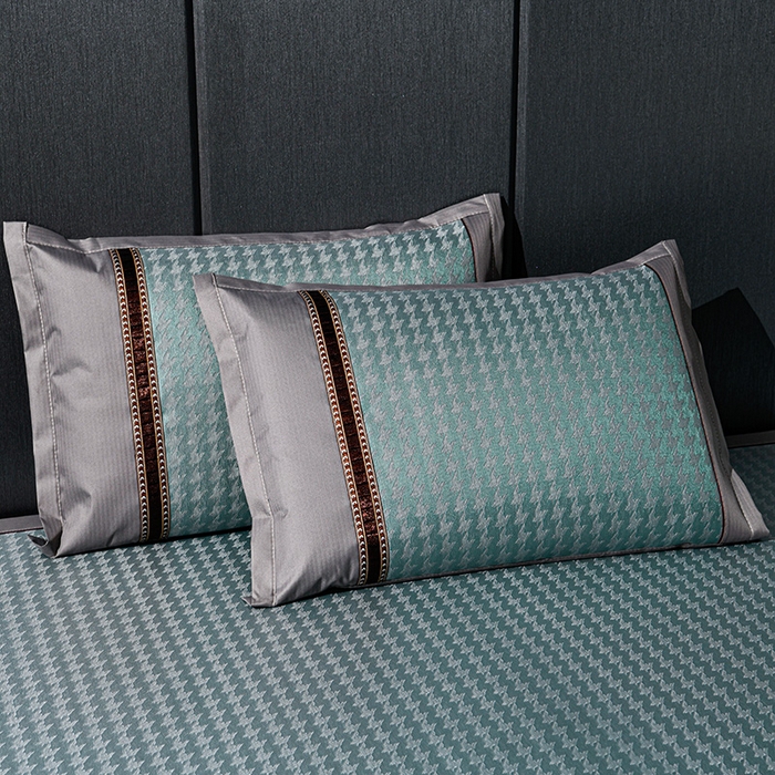 91家纺网 家纺一手货源 找家纺 小牛席业 2026新款粗冰丝千鸟格冰藤席席子系列 千鸟格-蓝色