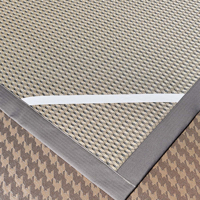 91家纺网 家纺一手货源 找家纺 小牛席业 2026新款粗冰丝千鸟格冰藤席席子系列 千鸟格-咖色