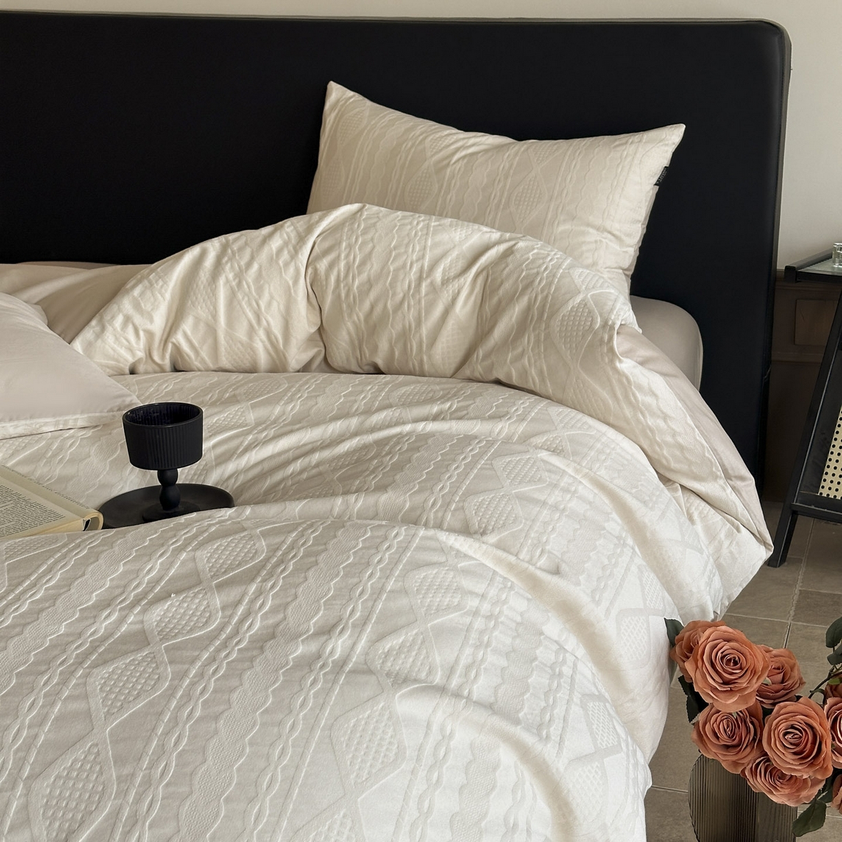 91家纺网 家纺一手货源 找家纺 宜代光年 2026年新款全棉纯棉厚织提花四件套系列（第一批花型） 阳光少年-奶白