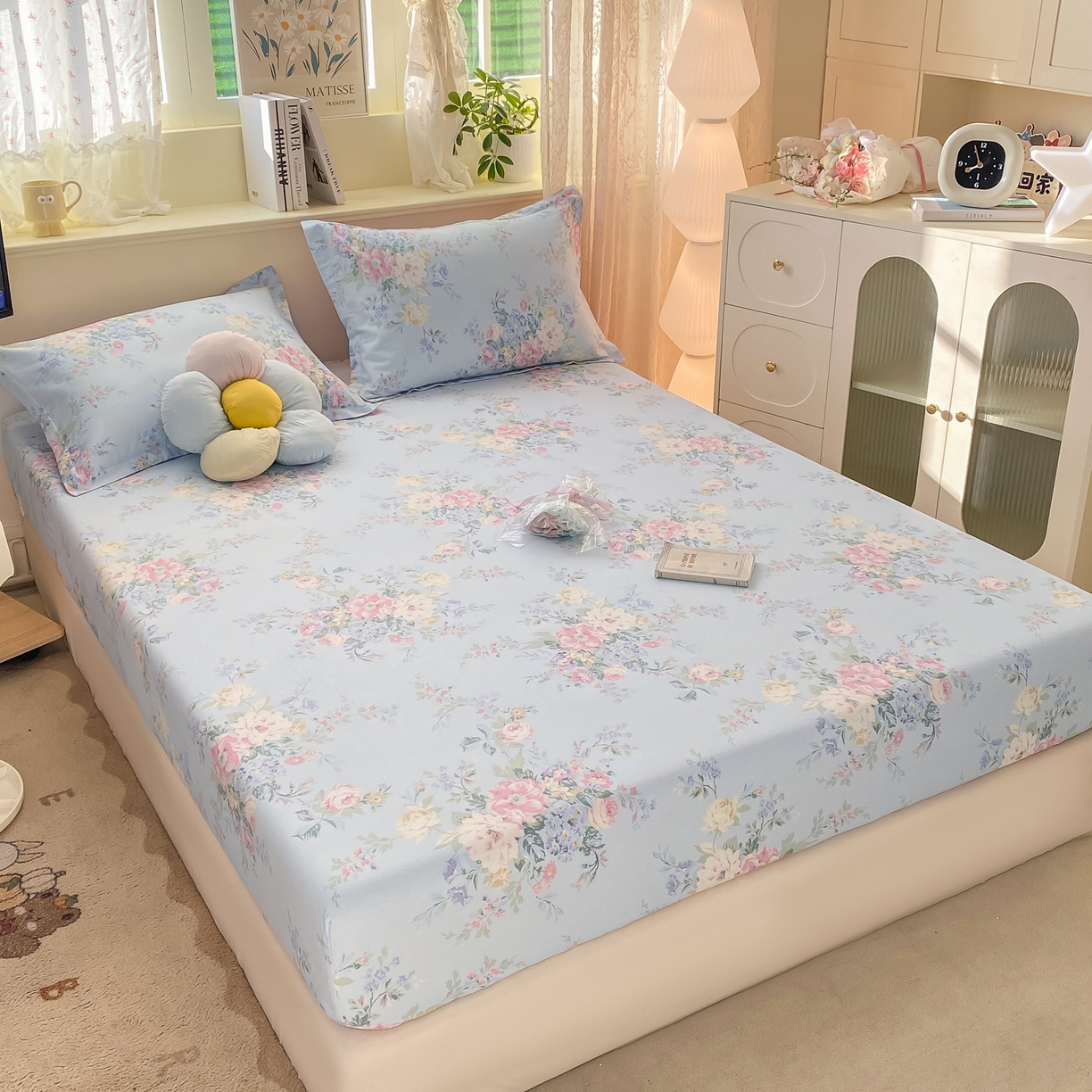 91家纺网 家纺一手货源 找家纺 （总）女子家纺 2026新款全棉纯棉印花小清新系列单床笠单品床笠床笠单件