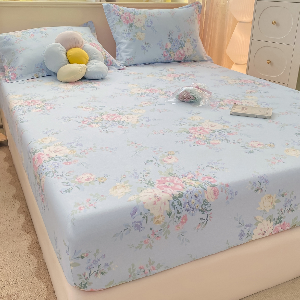 91家纺网 家纺一手货源 找家纺 （总）女子家纺 2026新款全棉纯棉印花小清新系列单床笠单品床笠床笠单件