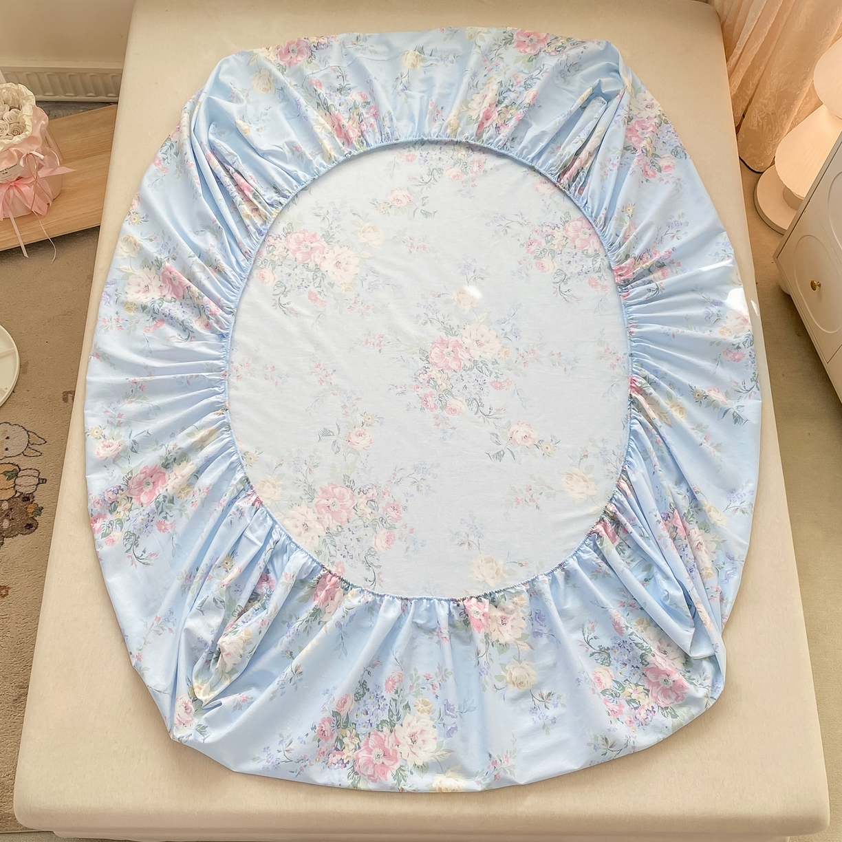 91家纺网 家纺一手货源 找家纺 （总）女子家纺 2026新款全棉纯棉印花小清新系列单床笠单品床笠床笠单件