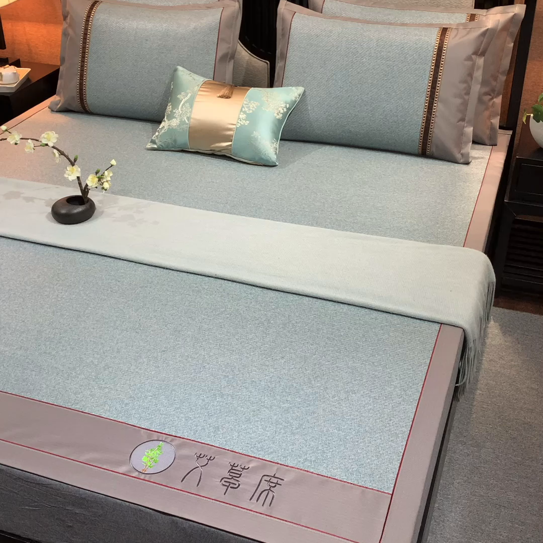 91家纺网 家纺一手货源 找家纺 （总）小牛席业 2026新款加厚款-经典艾草养生席系列