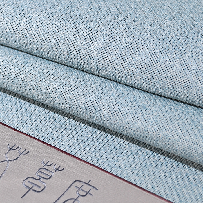 91家纺网 家纺一手货源 找家纺 小牛席业 2026新款加厚款-经典艾草养生席系列 艾草席-冰蓝（新角度）