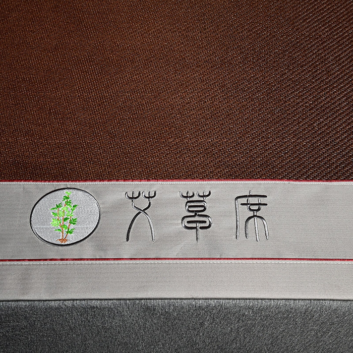 91家纺网 家纺一手货源 找家纺 小牛席业 2026新款加厚款-经典艾草养生席系列 艾草席-黑咖