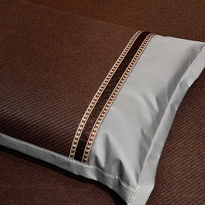 91家纺网 家纺一手货源 找家纺 小牛席业 2026新款加厚款-经典艾草养生席系列 艾草席-黑咖