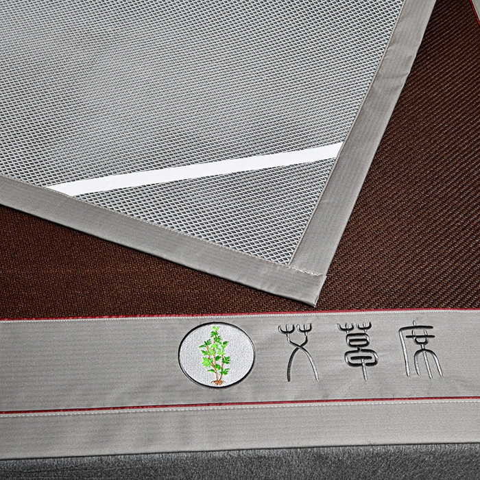 91家纺网 家纺一手货源 找家纺 小牛席业 2026新款加厚款-经典艾草养生席系列 艾草席-黑咖