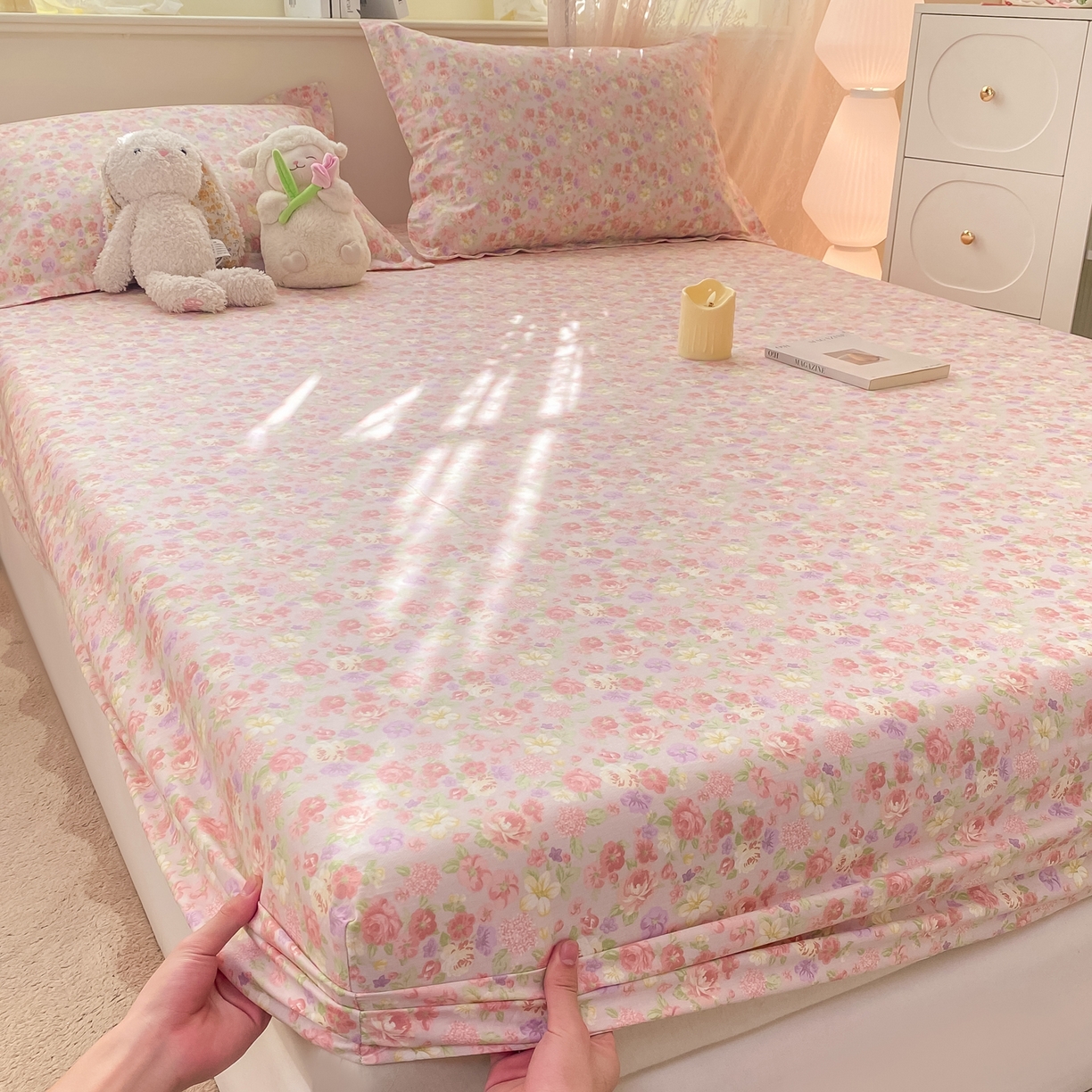 91家纺网 家纺一手货源 找家纺 （总）女子家纺 2026新款全棉纯棉印花小清新系列单床笠单品床笠床笠单件