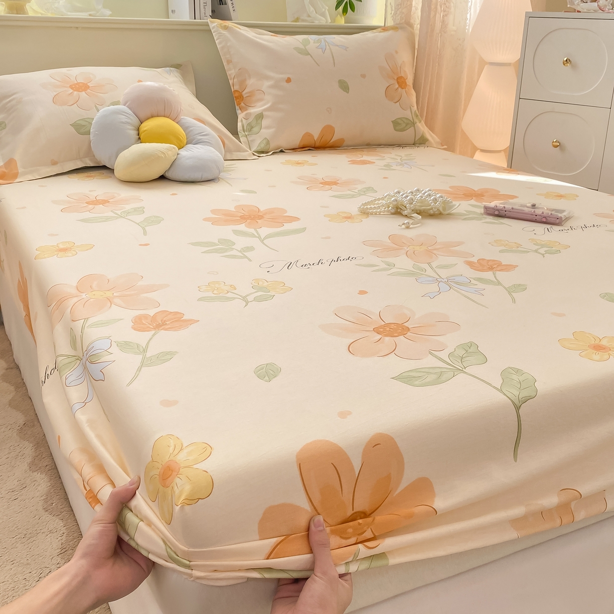 91家纺网 家纺一手货源 找家纺 （总）女子家纺 2026新款全棉纯棉印花小清新系列单床笠单品床笠床笠单件