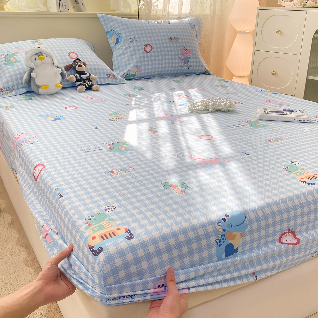 91家纺网 家纺一手货源 找家纺 （总）女子家纺 2026新款全棉纯棉印花小清新系列单床笠单品床笠床笠单件