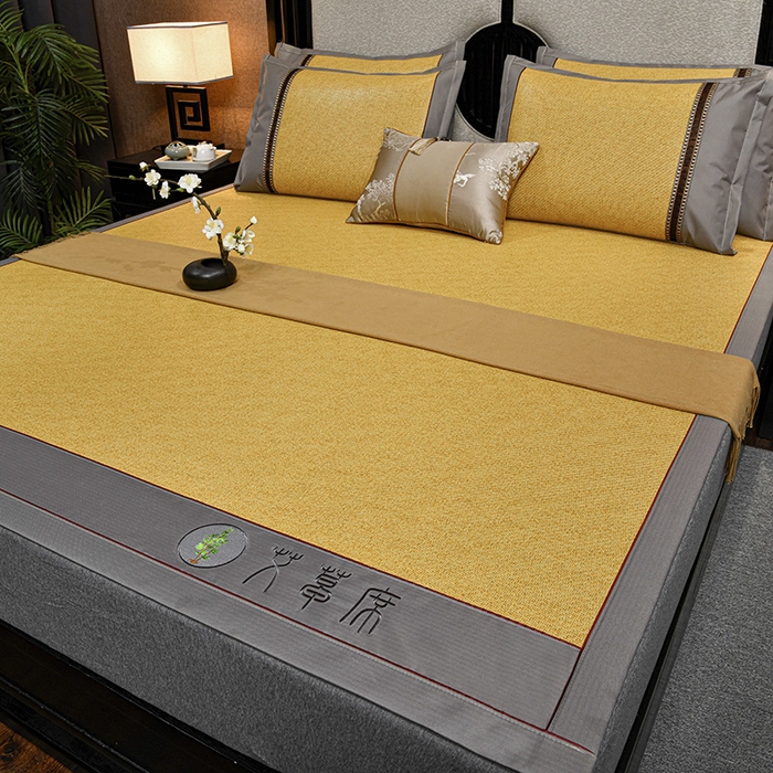 小牛席业 2026新款加厚款-经典艾草养生席系列 艾草席-黄藤