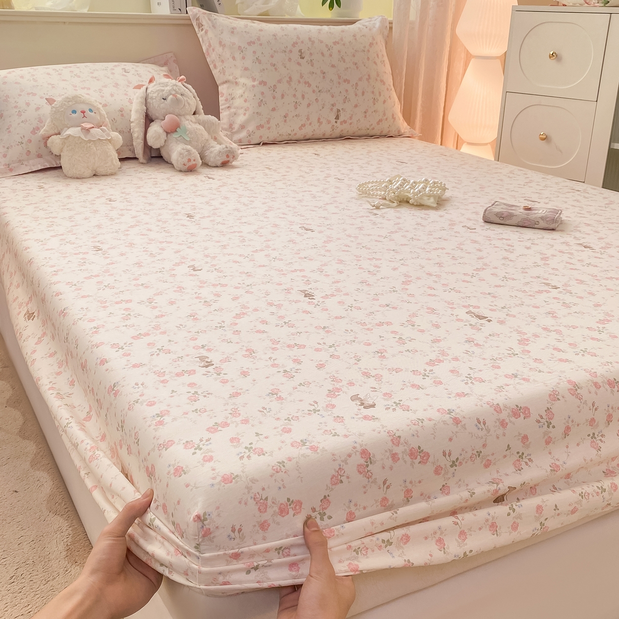 91家纺网 家纺一手货源 找家纺 （总）女子家纺 2026新款全棉纯棉印花小清新系列单床笠单品床笠床笠单件