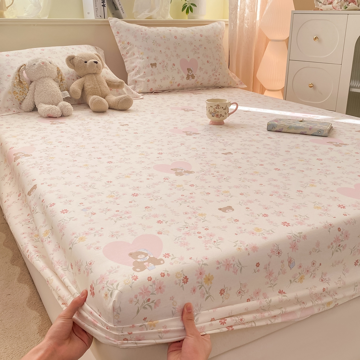 91家纺网 家纺一手货源 找家纺 （总）女子家纺 2026新款全棉纯棉印花小清新系列单床笠单品床笠床笠单件