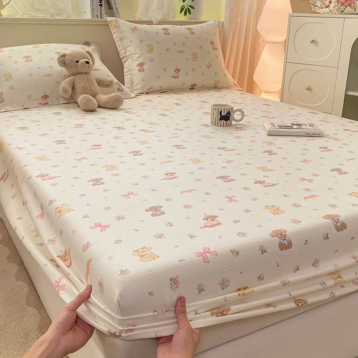 91家纺网 家纺一手货源 找家纺 （总）女子家纺 2026新款全棉纯棉印花小清新系列单床笠单品床笠床笠单件