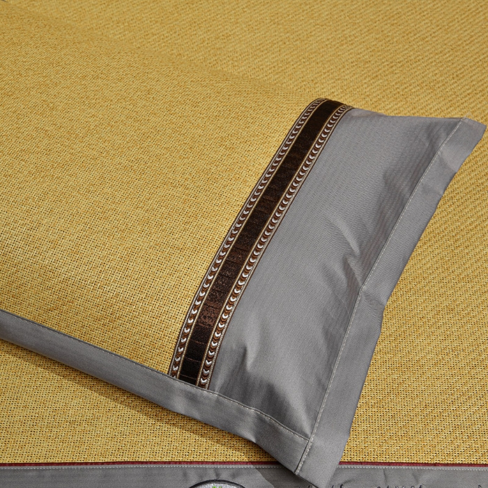 91家纺网 家纺一手货源 找家纺 小牛席业 2026新款加厚款-经典艾草养生席系列 艾草席-黄藤