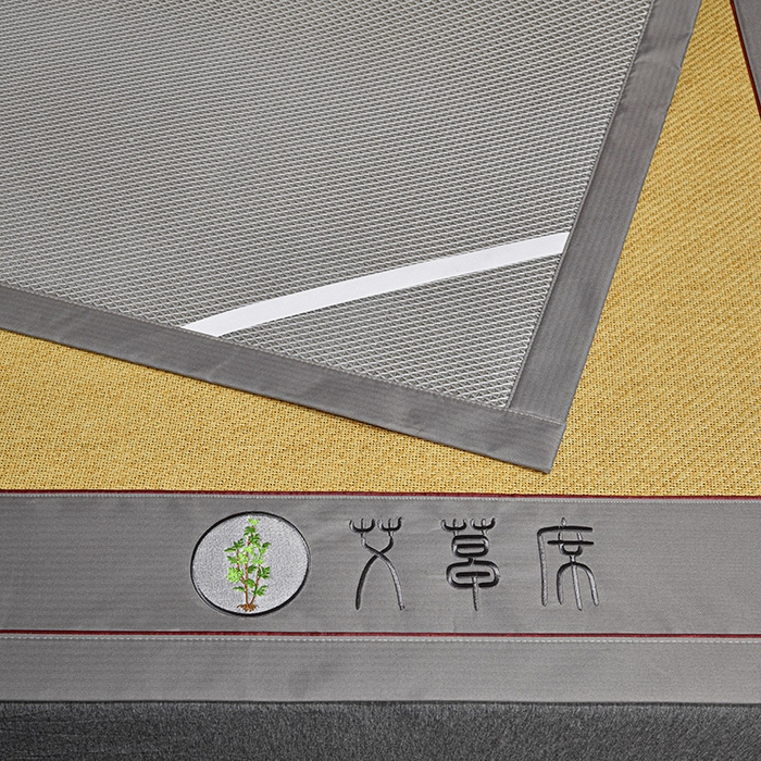 91家纺网 家纺一手货源 找家纺 小牛席业 2026新款加厚款-经典艾草养生席系列 艾草席-黄藤