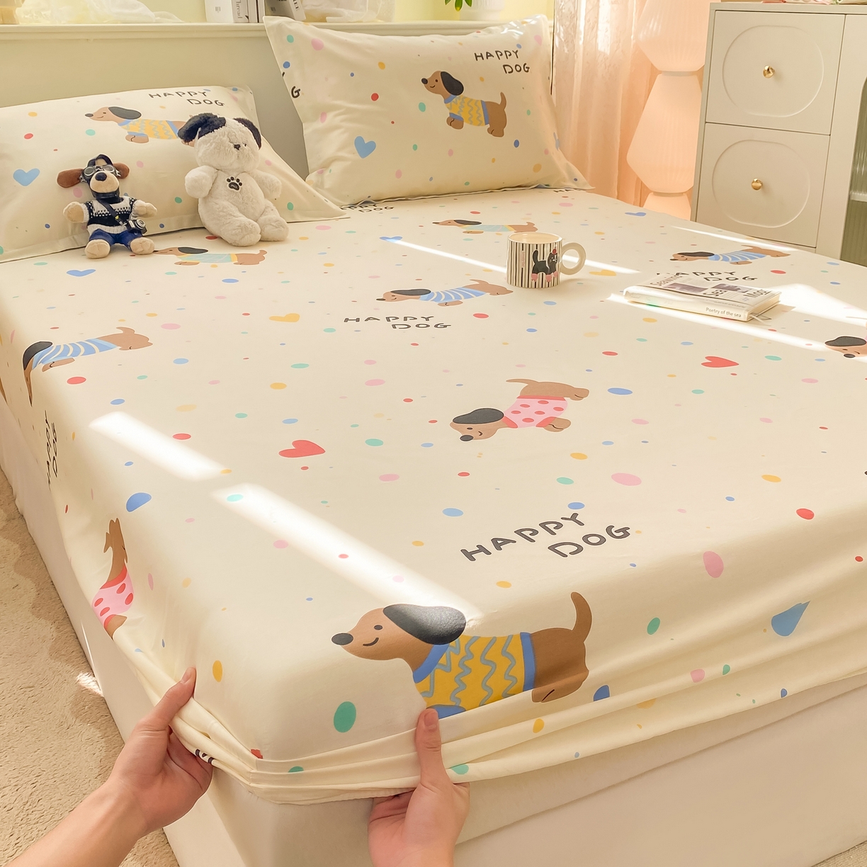 91家纺网 家纺一手货源 找家纺 （总）女子家纺 2026新款全棉纯棉印花小清新系列单床笠单品床笠床笠单件