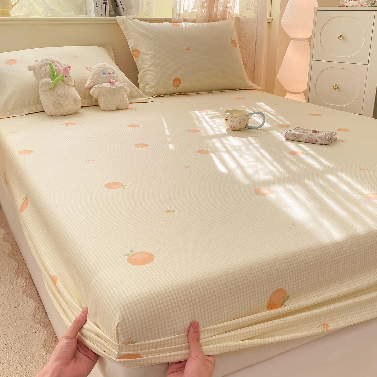 91家纺网 家纺一手货源 找家纺 （总）女子家纺 2026新款全棉纯棉印花小清新系列单床笠单品床笠床笠单件