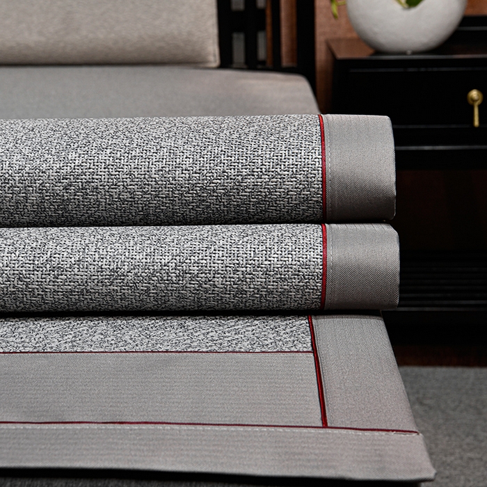 91家纺网 家纺一手货源 找家纺 小牛席业 2026新款加厚款-经典艾草养生席系列 艾草席-灰色