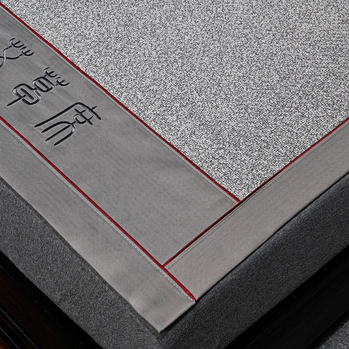 91家纺网 家纺一手货源 找家纺 小牛席业 2026新款加厚款-经典艾草养生席系列 艾草席-灰色