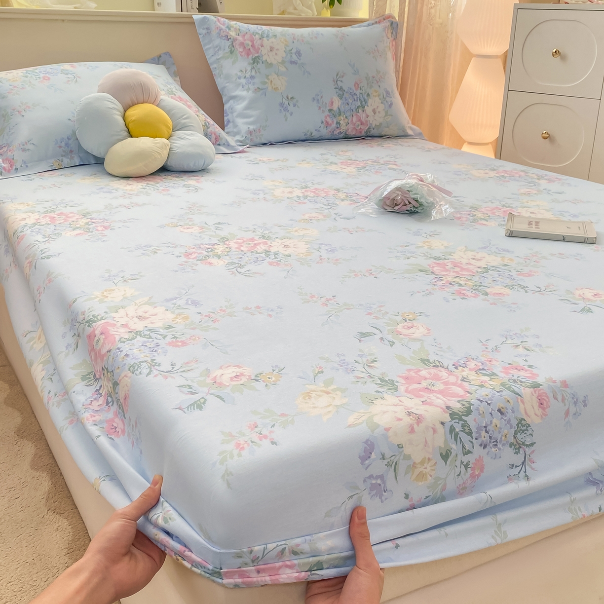91家纺网 家纺一手货源 找家纺 （总）女子家纺 2026新款全棉纯棉印花小清新系列单床笠单品床笠床笠单件