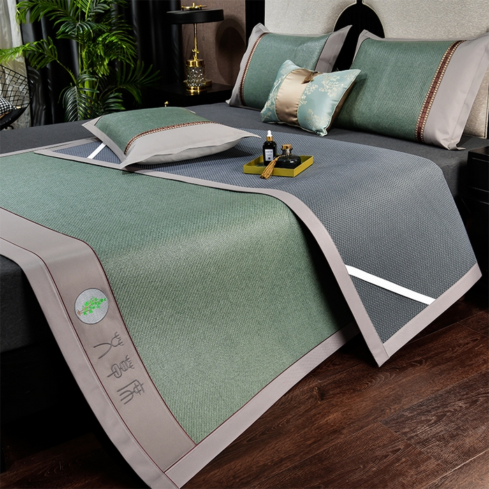 小牛席业 2026新款加厚款-经典艾草养生席系列 艾草席-墨绿（新角度）