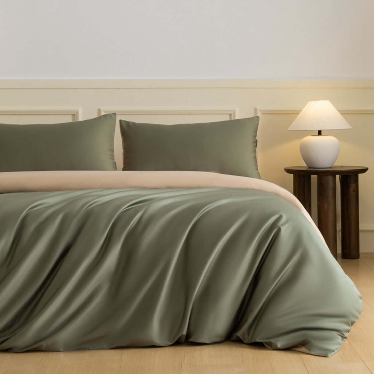 91家纺网 家纺一手货源 找家纺 （总）秀色家纺 2026新款高端100pro新疆长绒棉床上四件套全棉纯棉四季纯色双拼高级感礼品团购四件套-米朵