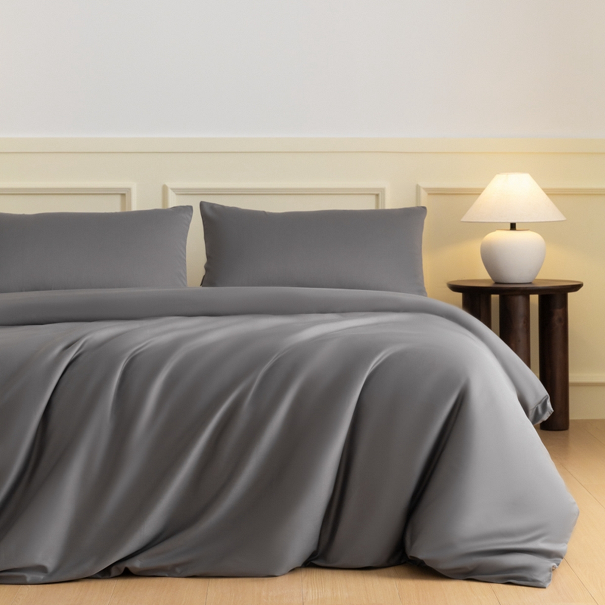 91家纺网 家纺一手货源 找家纺 （总）秀色家纺 2026新款高端100pro新疆长绒棉床上四件套全棉纯棉四季纯色双拼高级感礼品团购四件套-米朵