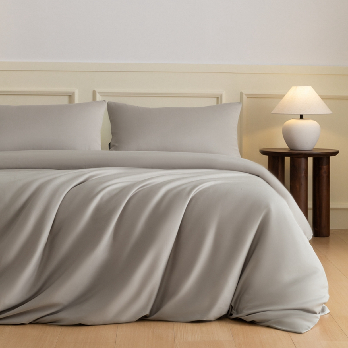 91家纺网 家纺一手货源 找家纺 （总）秀色家纺 2026新款高端100pro新疆长绒棉床上四件套全棉纯棉四季纯色双拼高级感礼品团购四件套-米朵