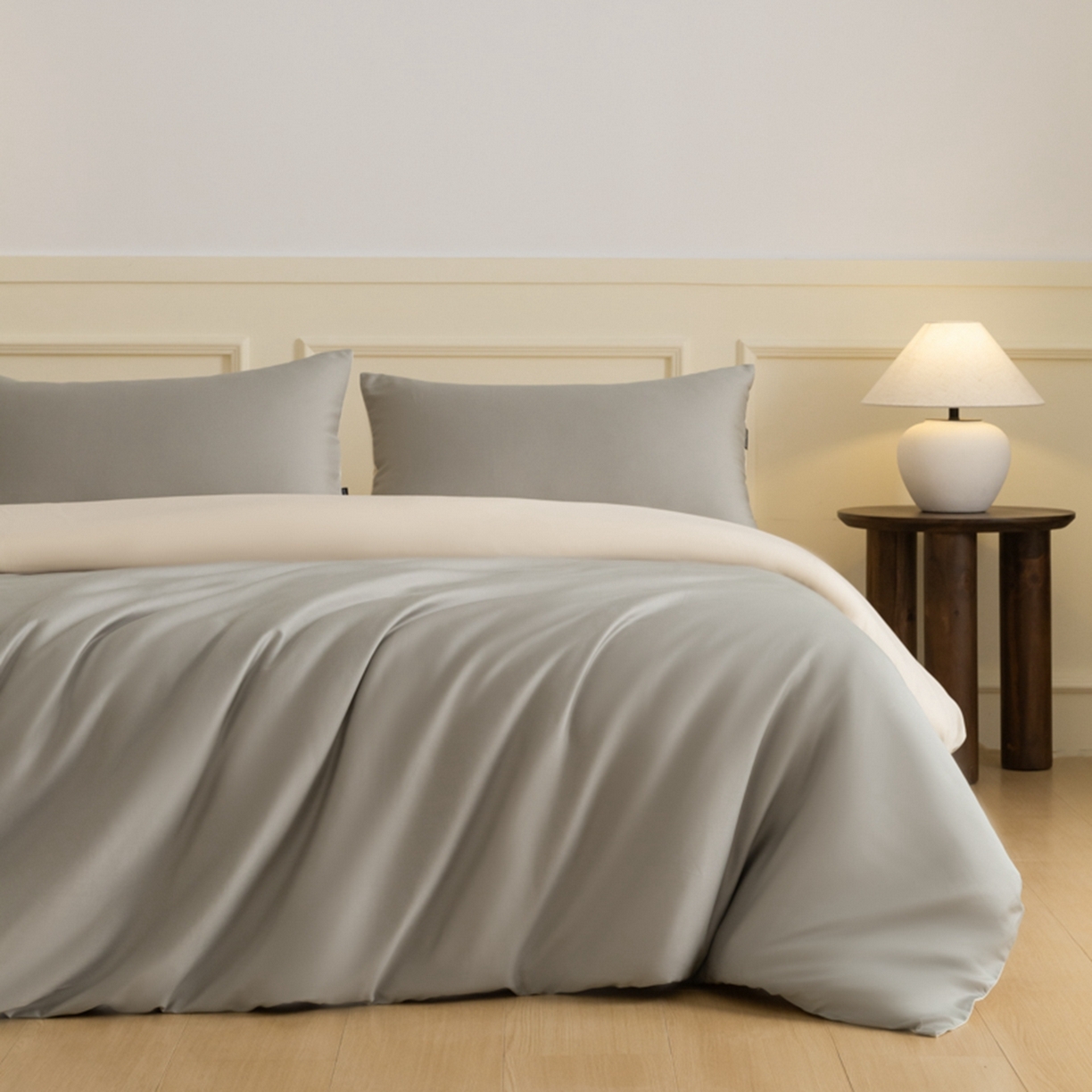 91家纺网 家纺一手货源 找家纺 （总）秀色家纺 2026新款高端100pro新疆长绒棉床上四件套全棉纯棉四季纯色双拼高级感礼品团购四件套-米朵