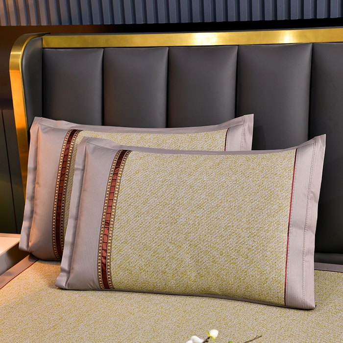 91家纺网 家纺一手货源 找家纺 小牛席业 2026新款加厚款-经典艾草养生席系列 艾草席-亚麻