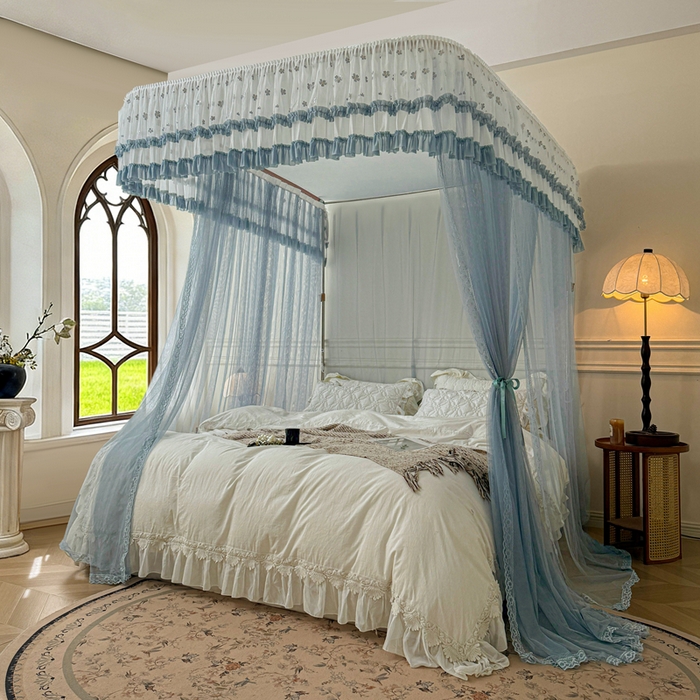 91家纺网 家纺一手货源 找家纺 （总）梦尔佳蚊帐 2026新款百花盛开系列导轨蚊帐