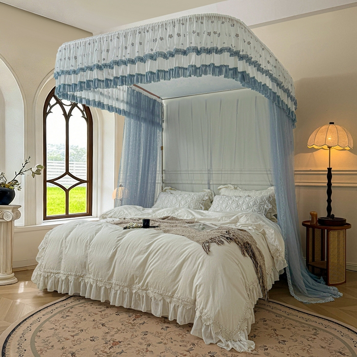 91家纺网 家纺一手货源 找家纺 （总）梦尔佳蚊帐 2026新款百花盛开系列导轨蚊帐