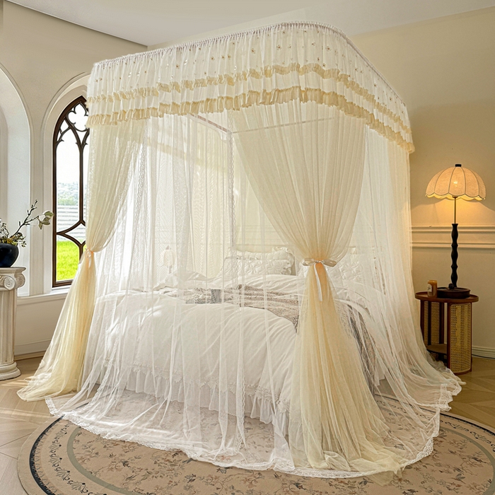 91家纺网 家纺一手货源 找家纺 （总）梦尔佳蚊帐 2026新款百花盛开系列导轨蚊帐