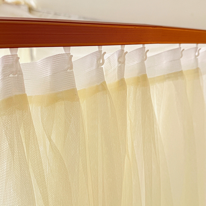 91家纺网 家纺一手货源 找家纺 梦尔佳蚊帐 2026新款百花盛开系列导轨蚊帐 双层 花蕊淡黄