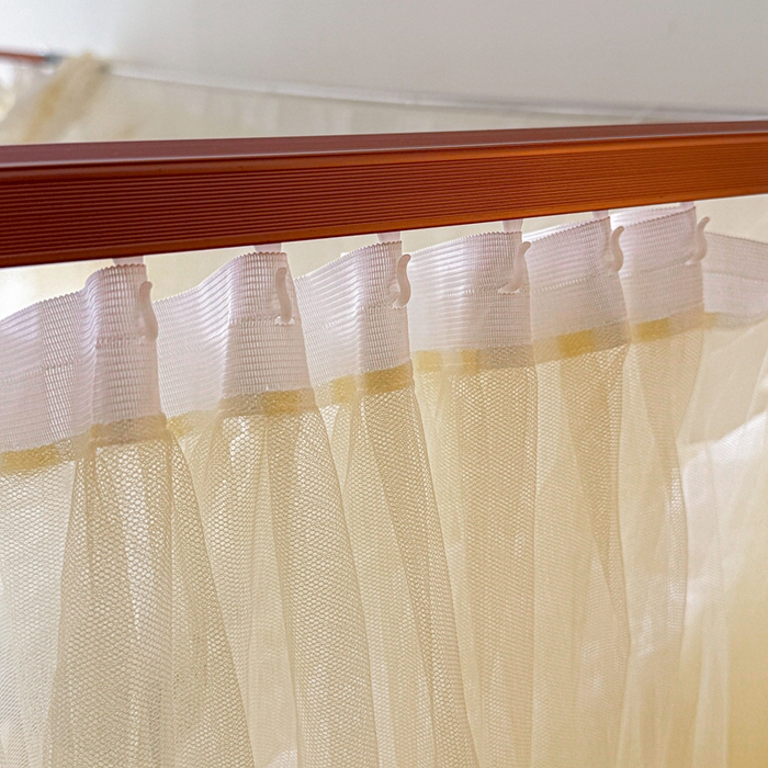 91家纺网 家纺一手货源 找家纺 梦尔佳蚊帐 2026新款百花盛开系列导轨蚊帐 单层 花蕊淡黄