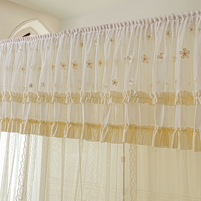 91家纺网 家纺一手货源 找家纺 梦尔佳蚊帐 2026新款百花盛开系列导轨蚊帐 单层 花蕊淡黄