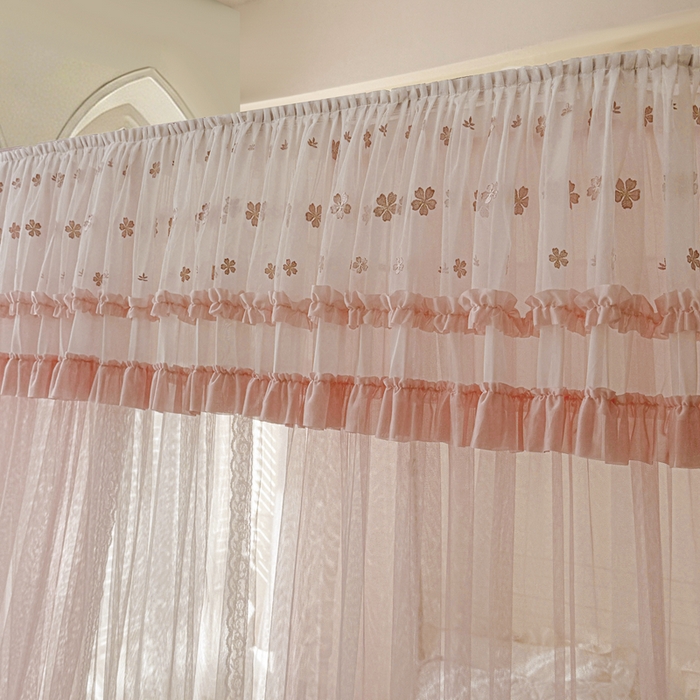 91家纺网 家纺一手货源 找家纺 梦尔佳蚊帐 2026新款百花盛开系列导轨蚊帐 双层 温馨藕玉