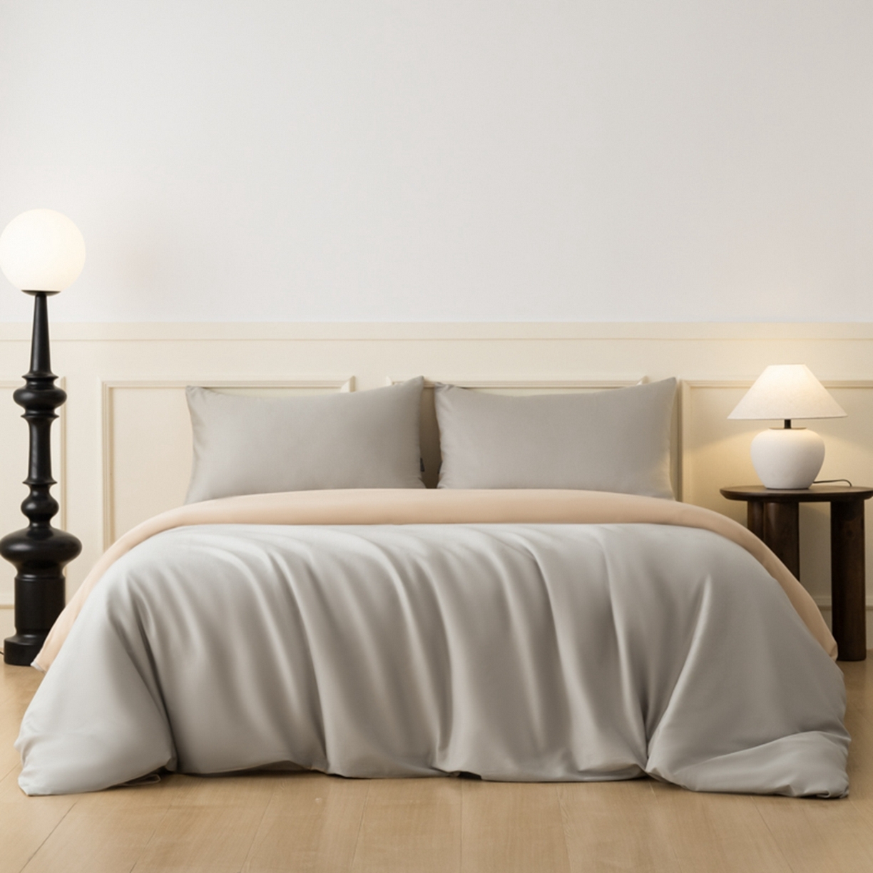 91家纺网 家纺一手货源 找家纺 秀色家纺 2026新款高端100pro新疆长绒棉床上四件套全棉纯棉四季纯色双拼高级感礼品团购四件套-米朵 米朵-可口摩卡