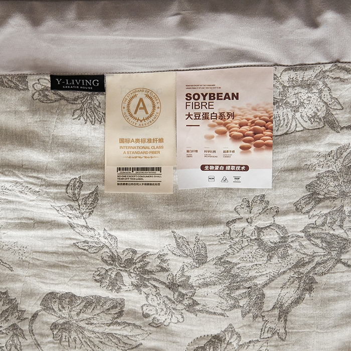 91家纺网 家纺一手货源 找家纺 宜代光年 2026新款60S水洗棉全棉纯棉三层纱色织提花夏被四件套系列 执笔水墨-灰